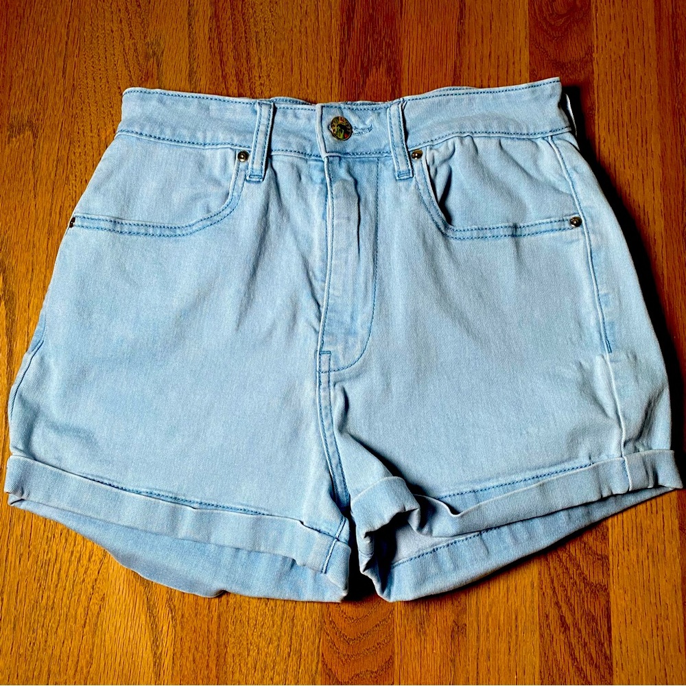 Forever 21 Light Blue Cuffed Jean Denim Shorts